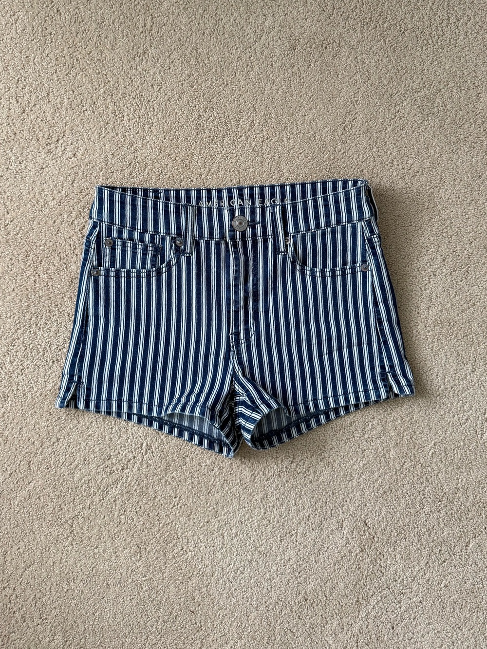 striped american eagle short shorts